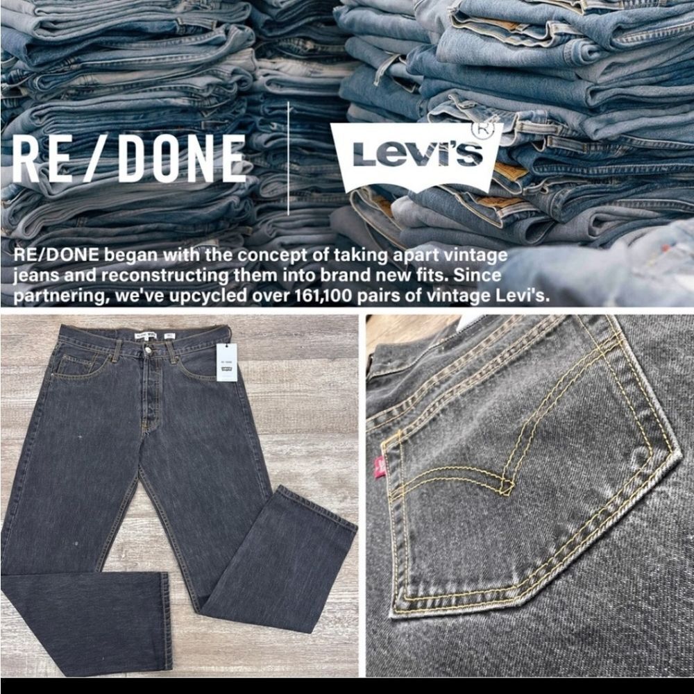 NWT Levi's Re/Done High Rise Washed Black